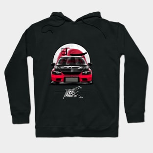 mitsubishi evo 9 stanced red Hoodie